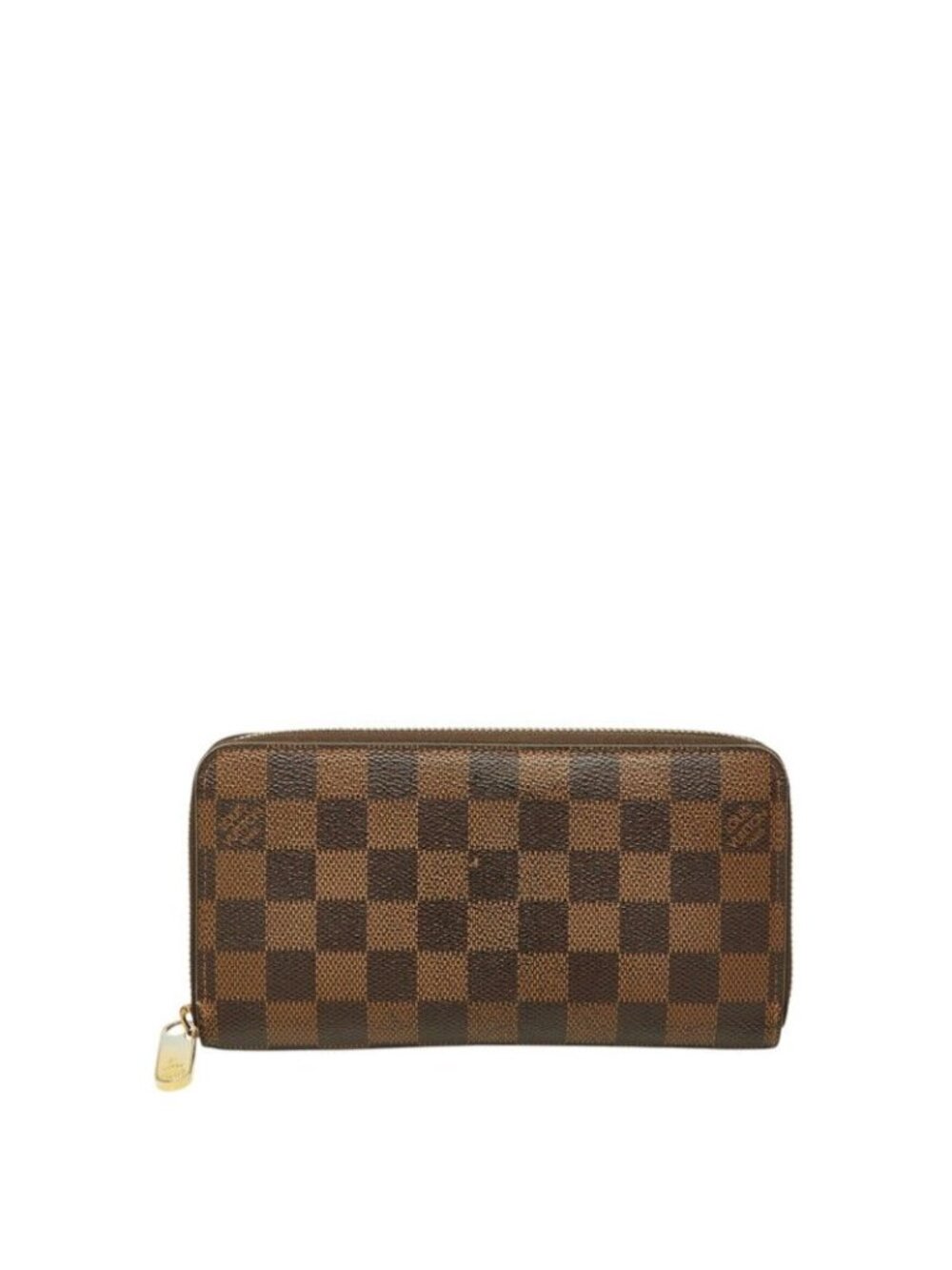 Louis Vuitton Damier Zippy Wallet Zip Around Brown Leather